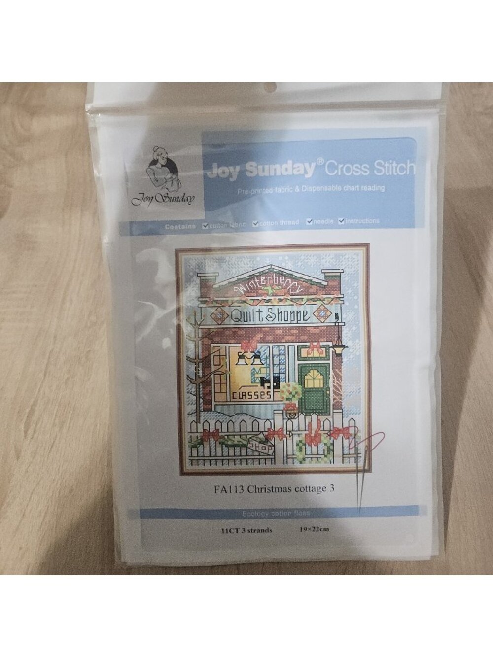 Joy Sunday Cross Stitch Kit FA113 Christmas Cottage 3 19x22cm